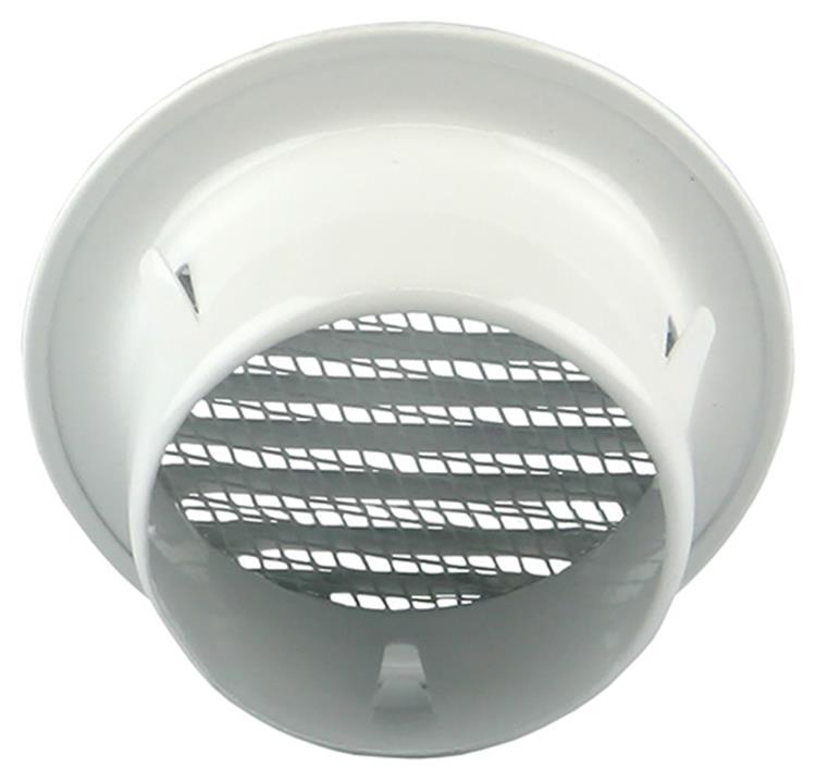 Renson 1008241 - grille à ailettes ronde à encastrer. 435 r alu ral 9010 ø 80 | 12 pièces