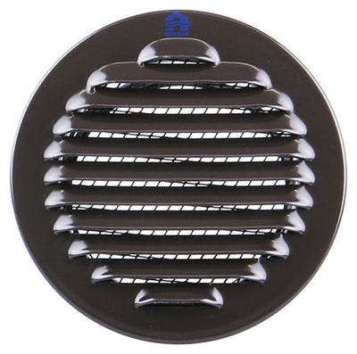 Renson 1008242 - grille à ailettes ronde à encastrer. 435 r alu ral 8019 ø 80 | 12 pièces