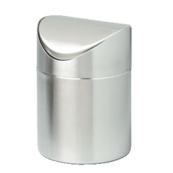 Poubelle de table inox 16,5 cm 12 dia 1,5 l couvercle basculant