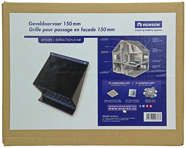 Renson 1053826 - conduit de façade noir dia 150 | 1 pièce