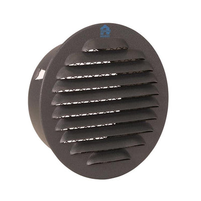 Renson 1062423 - grille à ailettes encastrable ronde aluminium 435r (dia 100) structure 7016 | 8 pièces