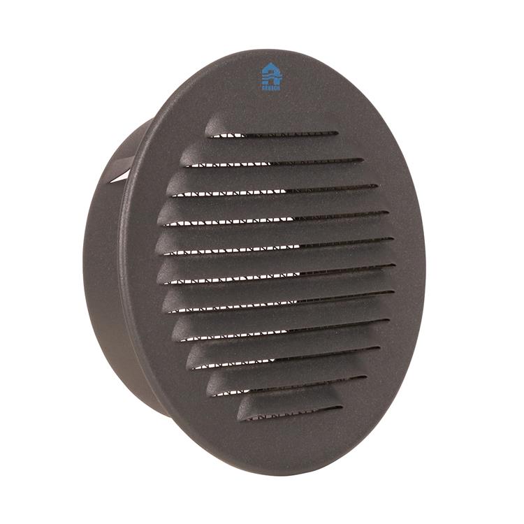 Renson 1062424 - grille à ailettes encastrable ronde aluminium 435r (dia 120) structure 7016 | 5 pièces