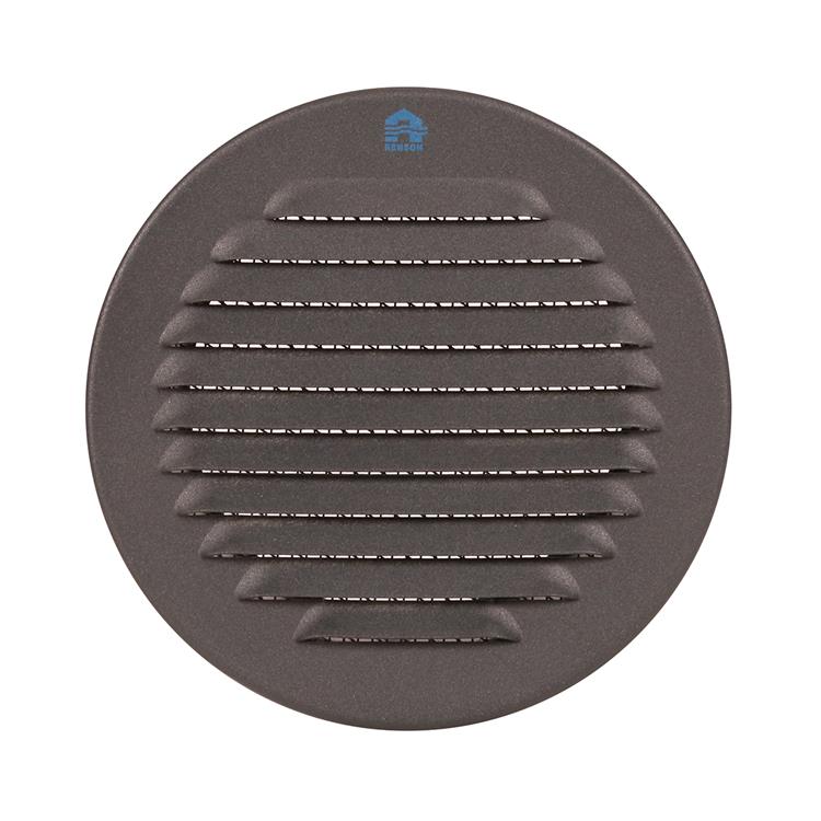 Renson 1062424 - grille à ailettes encastrable ronde aluminium 435r (dia 120) structure 7016 | 5 pièces
