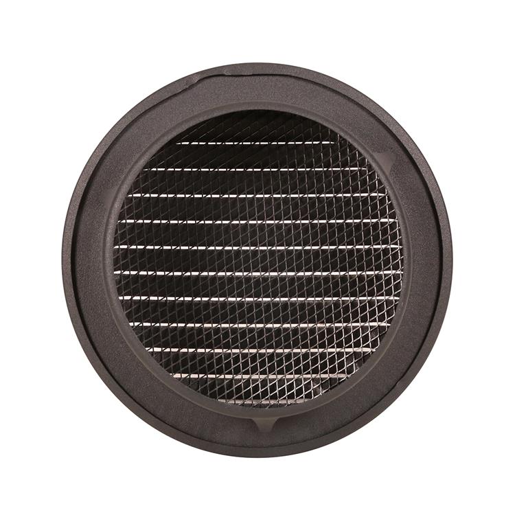 Renson 1062424 - grille à ailettes encastrable ronde aluminium 435r (dia 120) structure 7016 | 5 pièces