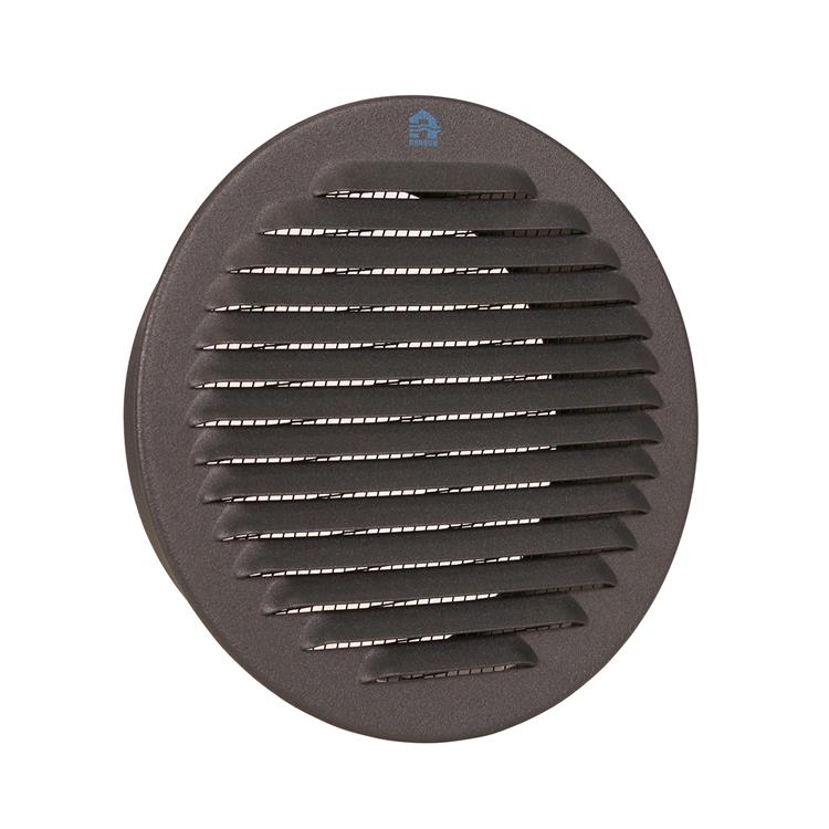 Renson 1062425 - grille à ailettes encastrable ronde aluminium 435r (dia 150) structure 7016 | 5 pièces
