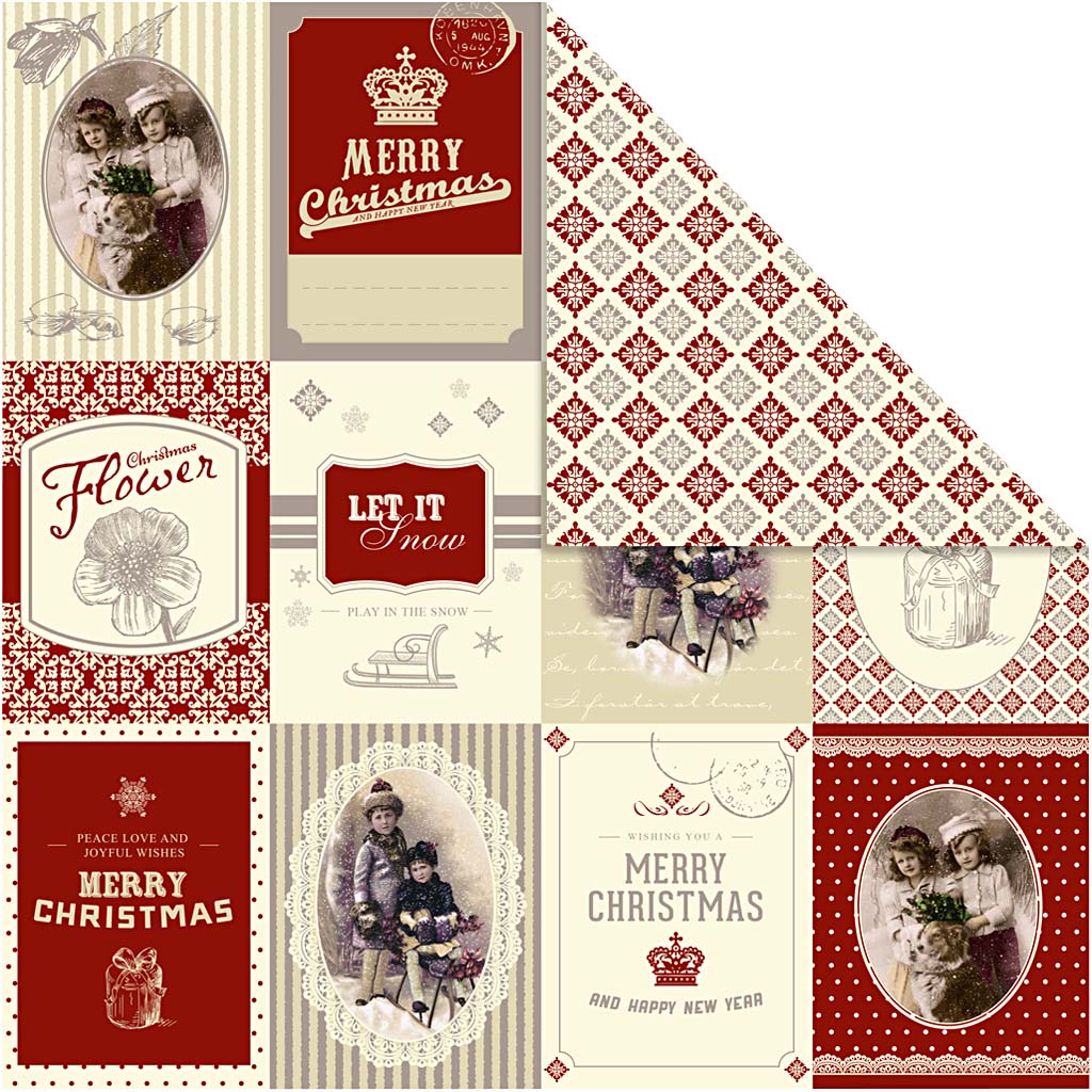 Papier design Vivi Gade, feuille 30,5x30,5 cm, 120 gr, 5 feuilles 1 boîte