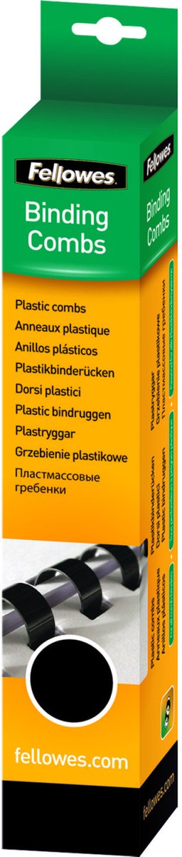Fellowes peignes à reliure en plastique ronds 8 mm - noirs (25 pièces)