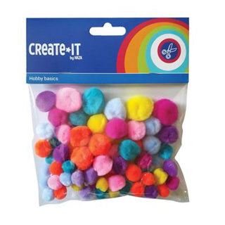 Create-it Pompom Bright Mix 75 pièces
