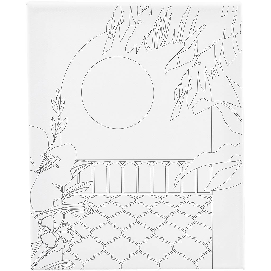 Creativ company toile de peinture avec impression, balcon ensoleillé, d: 1,6 cm, taille 24x30 cm, 360 g, 1 pièce