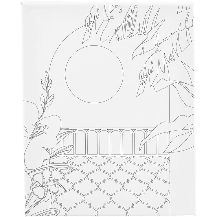 Creativ company toile de peinture avec impression, balcon ensoleillé, d: 1,6 cm, taille 24x30 cm, 360 g, 1 pièce