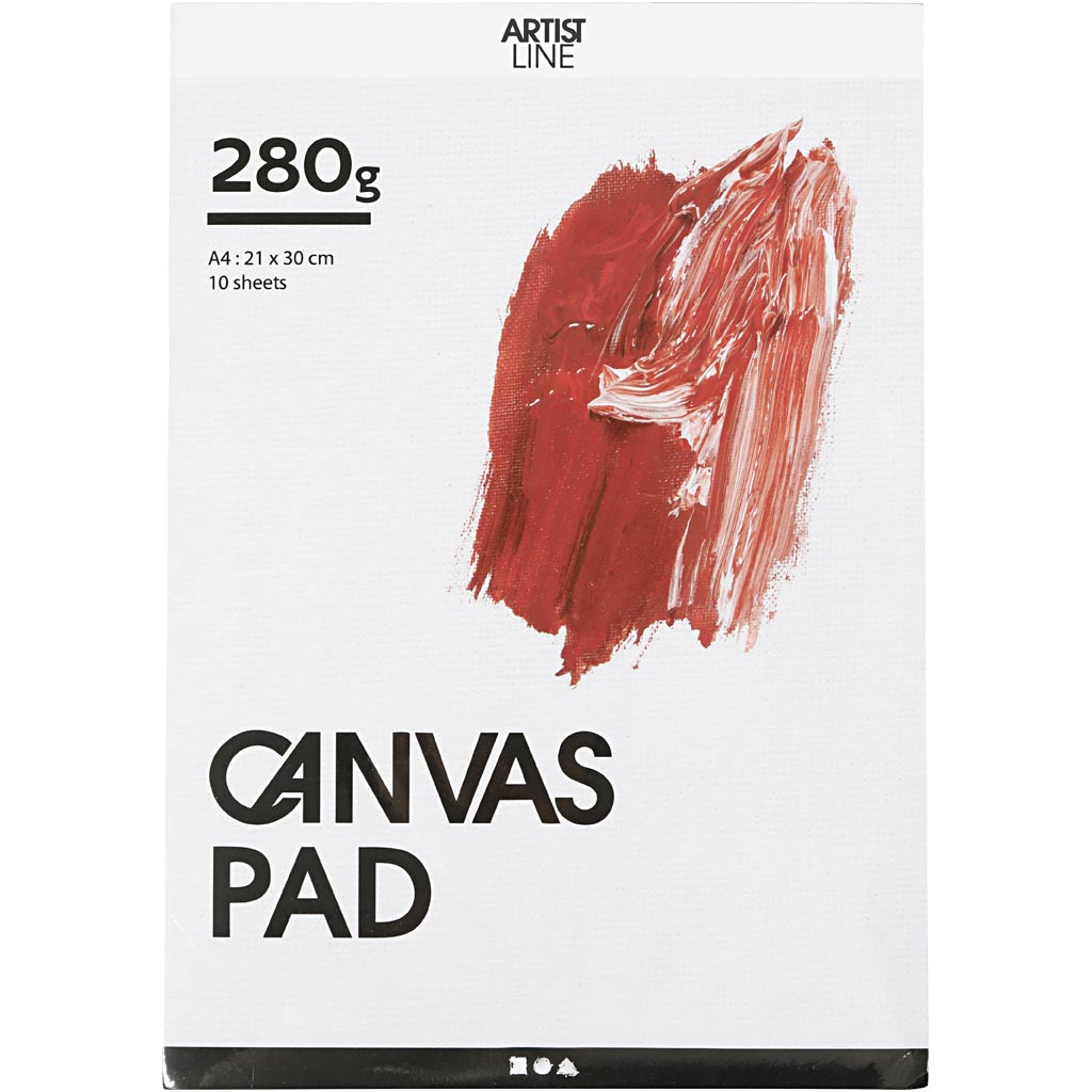 Block sur toile blanc A4 280gr, 10 feuilles