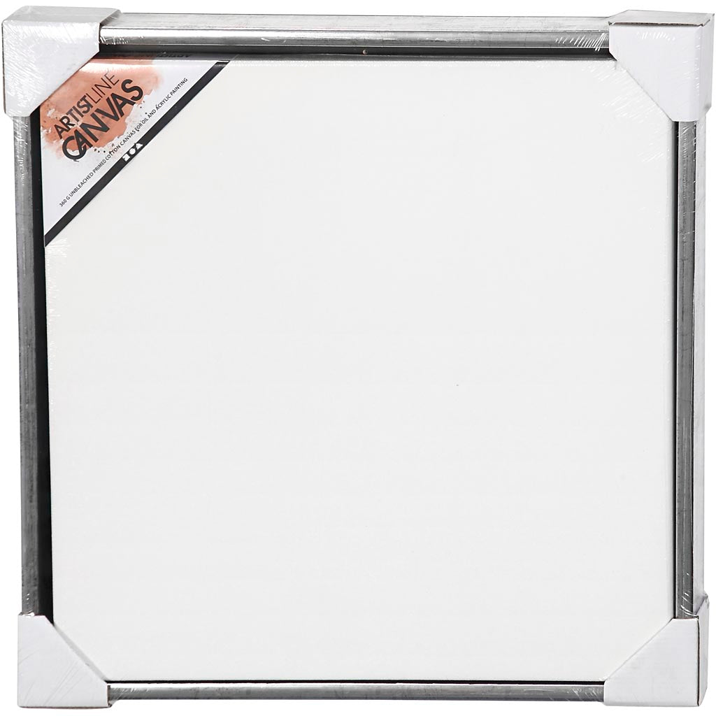 Toile d'entreprise Creativ avec cadre, dim. 50x50 cm, 360 gr, argent antique, blanc, 1 pièce