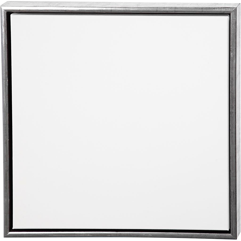 Toile d'entreprise Creativ avec cadre, dim. 50x50 cm, 360 gr, argent antique, blanc, 1 pièce