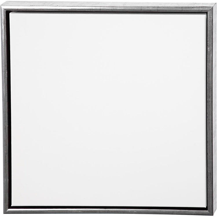 Toile d'entreprise Creativ avec cadre, dim. 50x50 cm, 360 gr, argent antique, blanc, 1 pièce