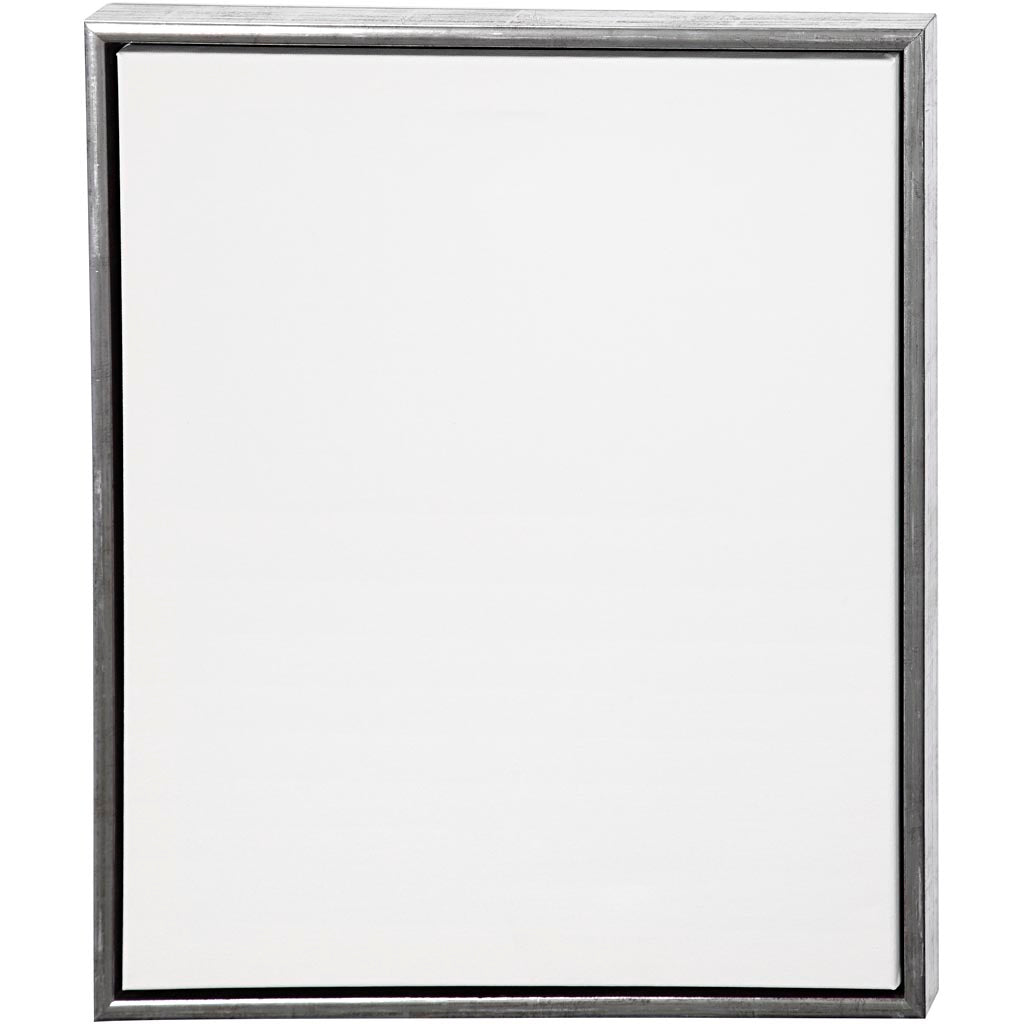 Toile d'entreprise Creativ avec cadre, dim. 50x60 cm, 360 gr, argent antique, blanc, 1 pièce