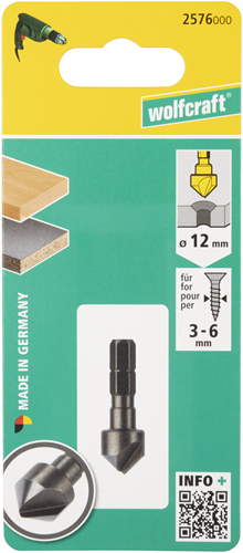 Wolfcraft - foret conique à fraiser, ø 12 mm, tige hexagonale - 2576000