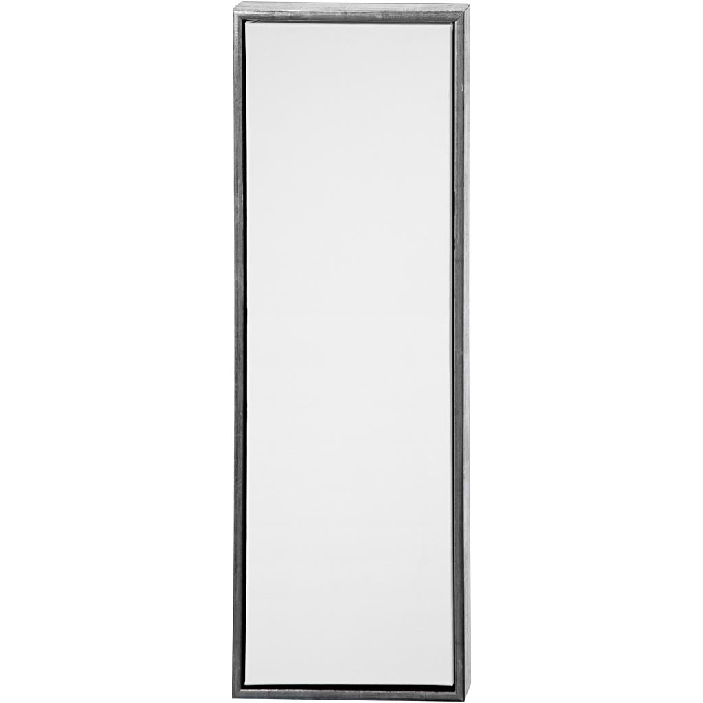 Toile d'entreprise Creativ avec cadre, dim. 30x90 cm, 360 gr, argent antique, blanc, 1 pièce
