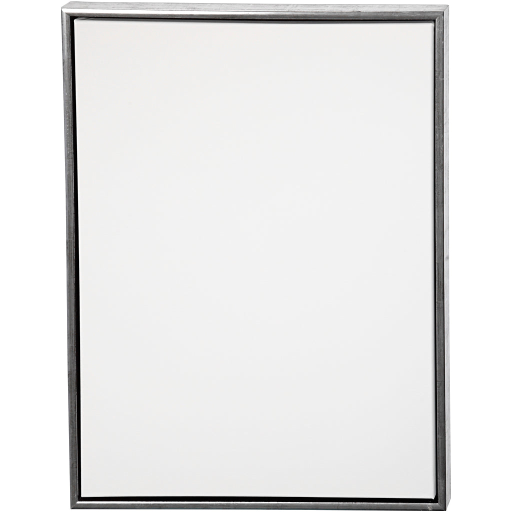 Toile d'entreprise Creativ avec cadre, dim. 60x80 cm, 360 gr, argent antique, blanc, 1 pièce