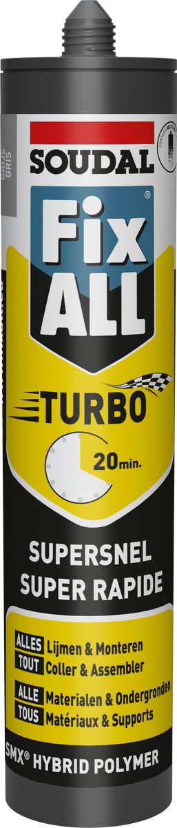 Réparation Soudal - tout turbo | mastic adhésif | gris | 290 ml-124805