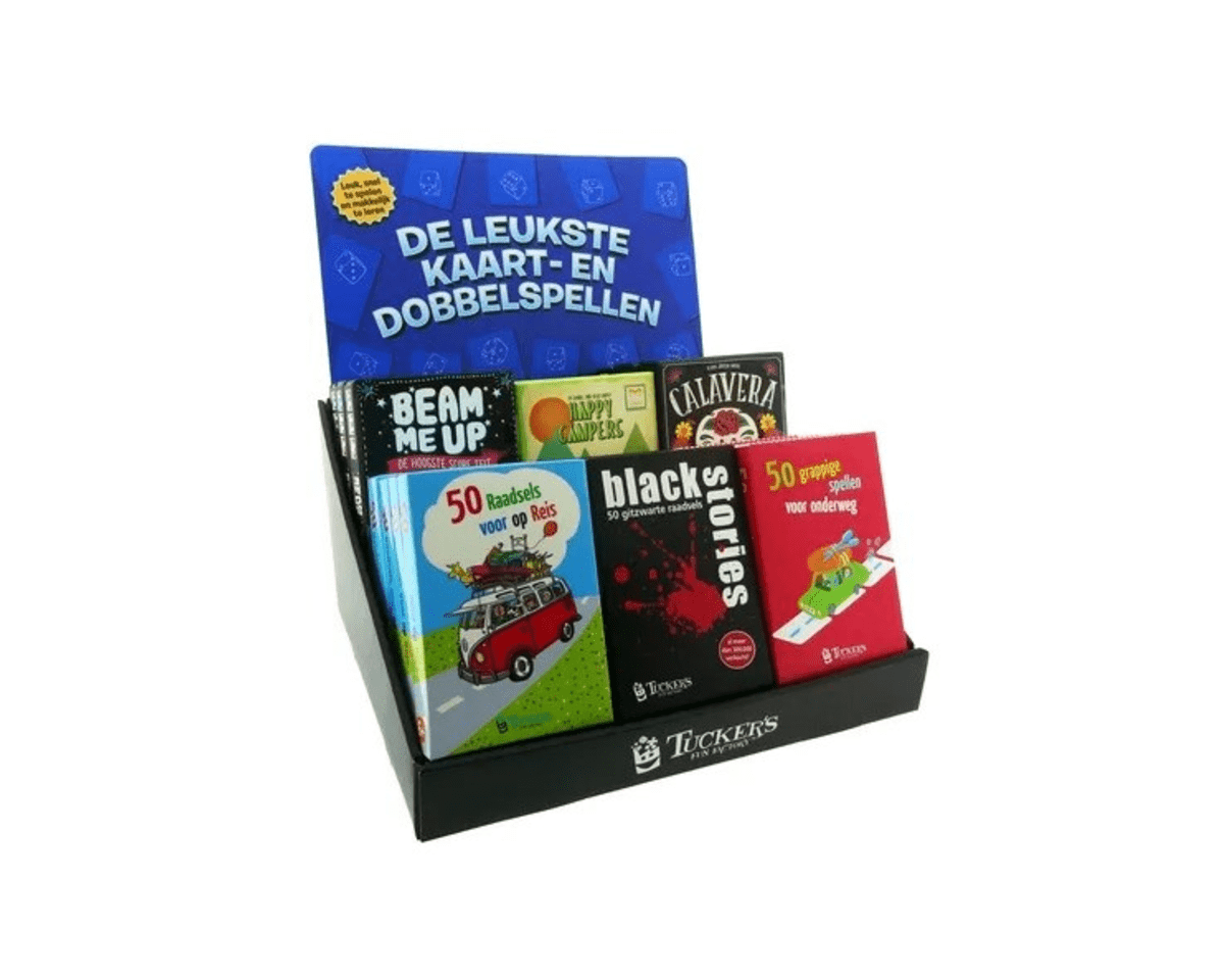 Présentoir d'usine amusant de Tucker avec les meilleurs jeux de dés et de cartes