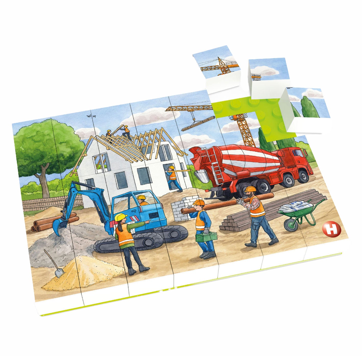Puzzle de bloc Hubelino sur le chantier de construction, 35e.