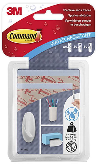 3m 1044690 - w17200c comm. bandes amovibles résistantes à l'eau | 4 pièces