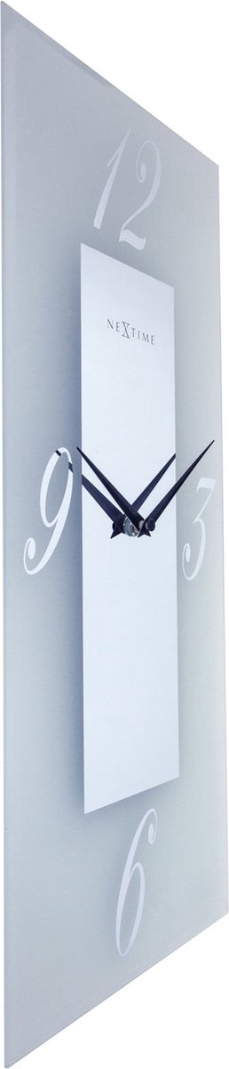 Nexttime dali – horloge murale – 20 × 50 cm – verre – miroir mat – silencieux