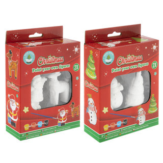 Peignez vos propres figures de Noël, ensemble de 2 pièces
