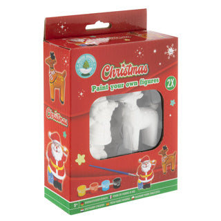 Peignez vos propres figures de Noël, ensemble de 2 pièces