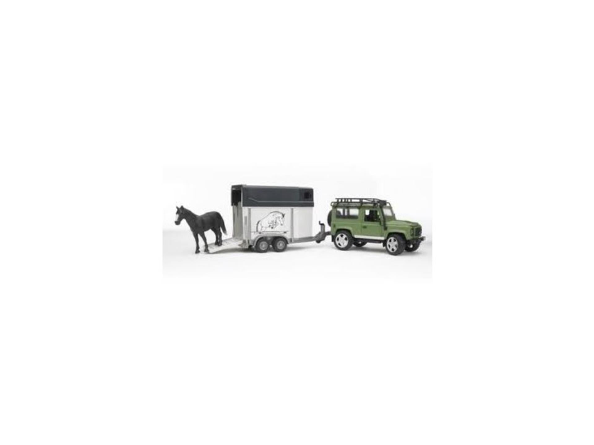 Bruder Land Rover Defender avec remorque à cheval