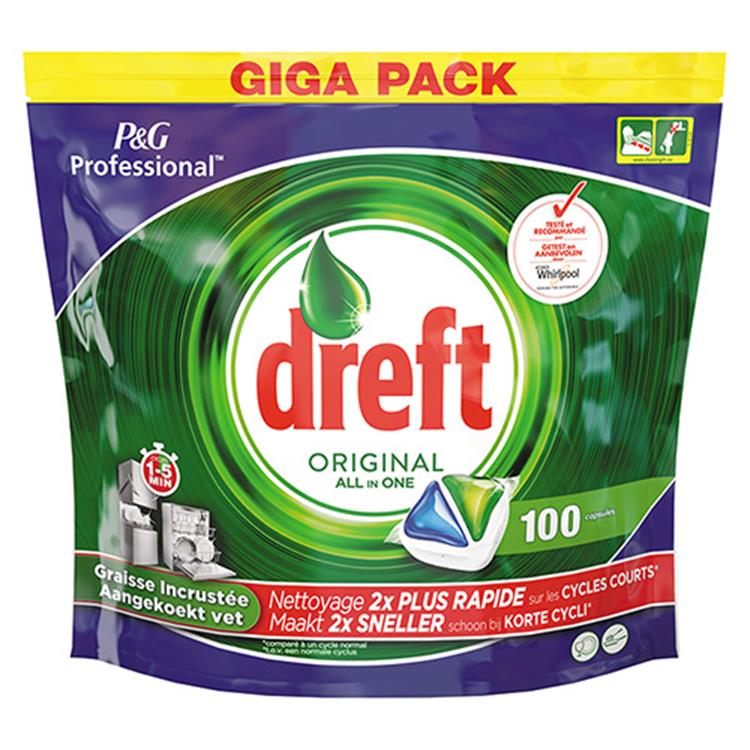 Dreft 1052736 - vaatwastabl.original tout-en-1 100 onglets | 1 pièce