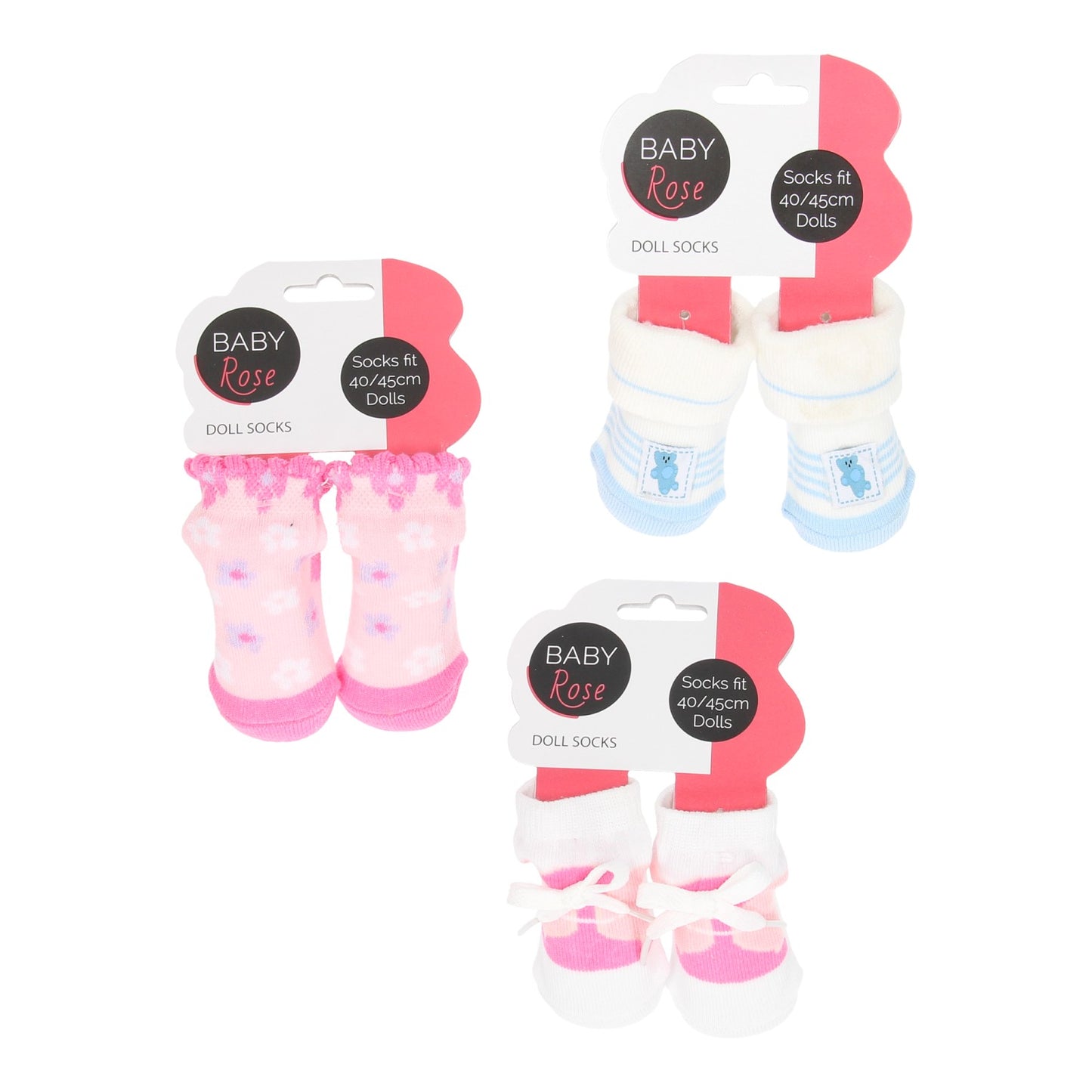 Chaussettes de poupée rose bébé