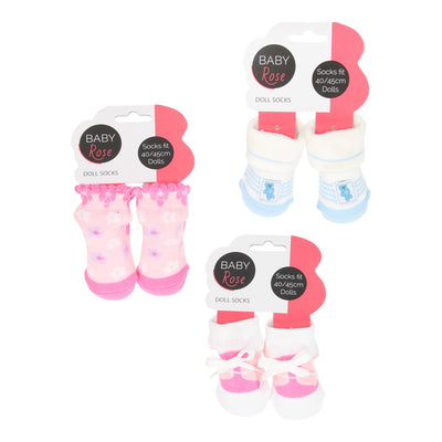 Chaussettes de poupée rose bébé