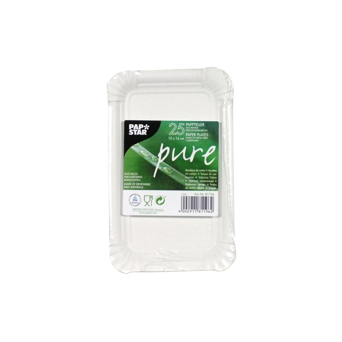 Plat Papstar carton blanc 10x16cm 25s
