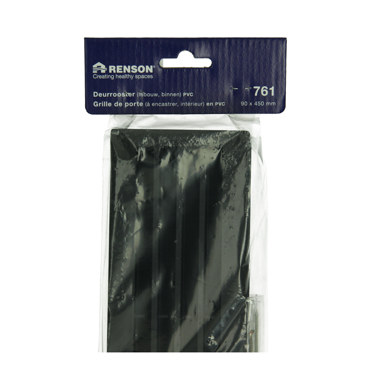 Renson 1069741 - grille de porte PVC 761 450x90 noir | 2 pièces