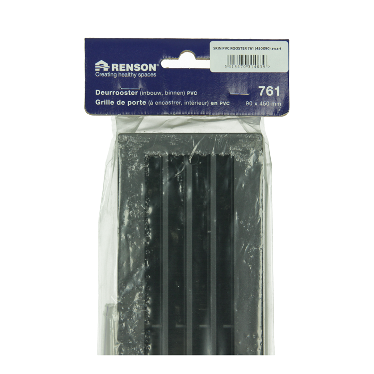 Renson 1069741 - grille de porte PVC 761 450x90 noir | 2 pièces