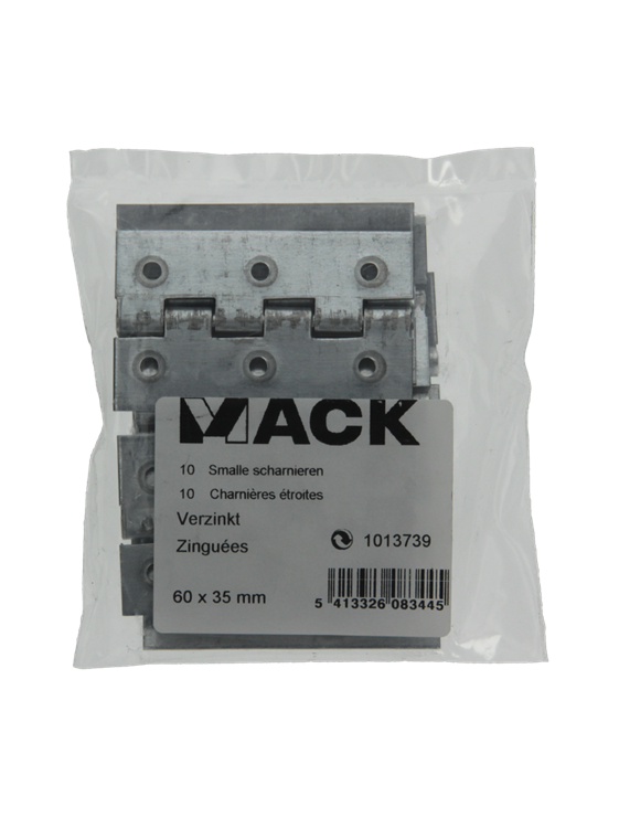 Mack 1013739 - 10 charnières étroites galvanisées 60 x l 35 mm | 5 pièces