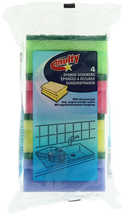 Multy 1002226 - Éponge 4 manches | 16 pièces
