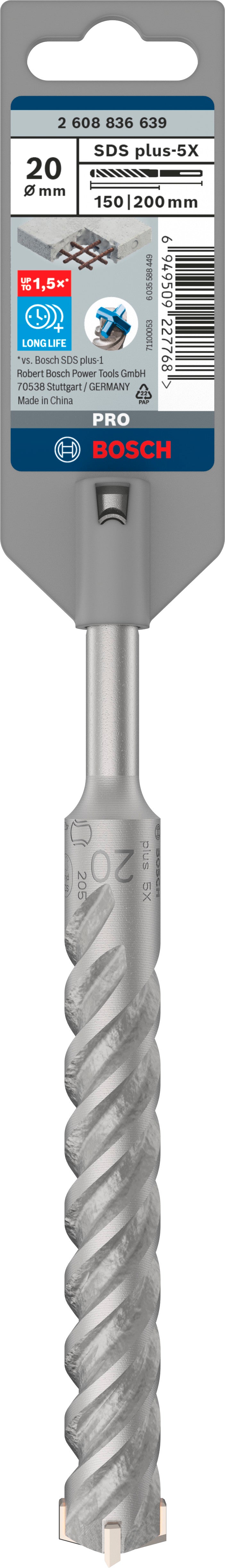 Bosch accessoires pro sds plus-5x marteau perforateur | 20 x 150 x 200 mm - 2608836639