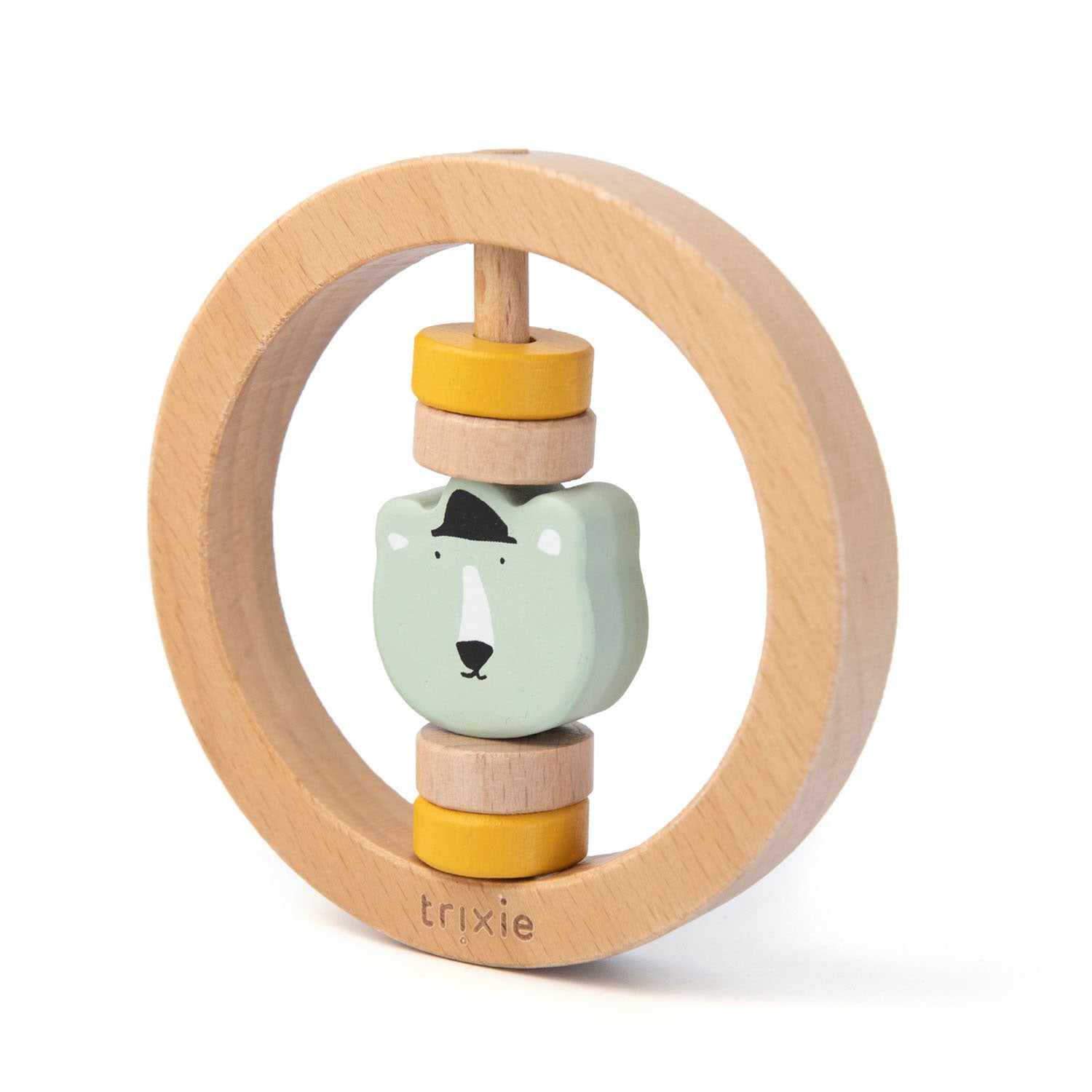 Trixie Wooden hochet autour de M. Ours