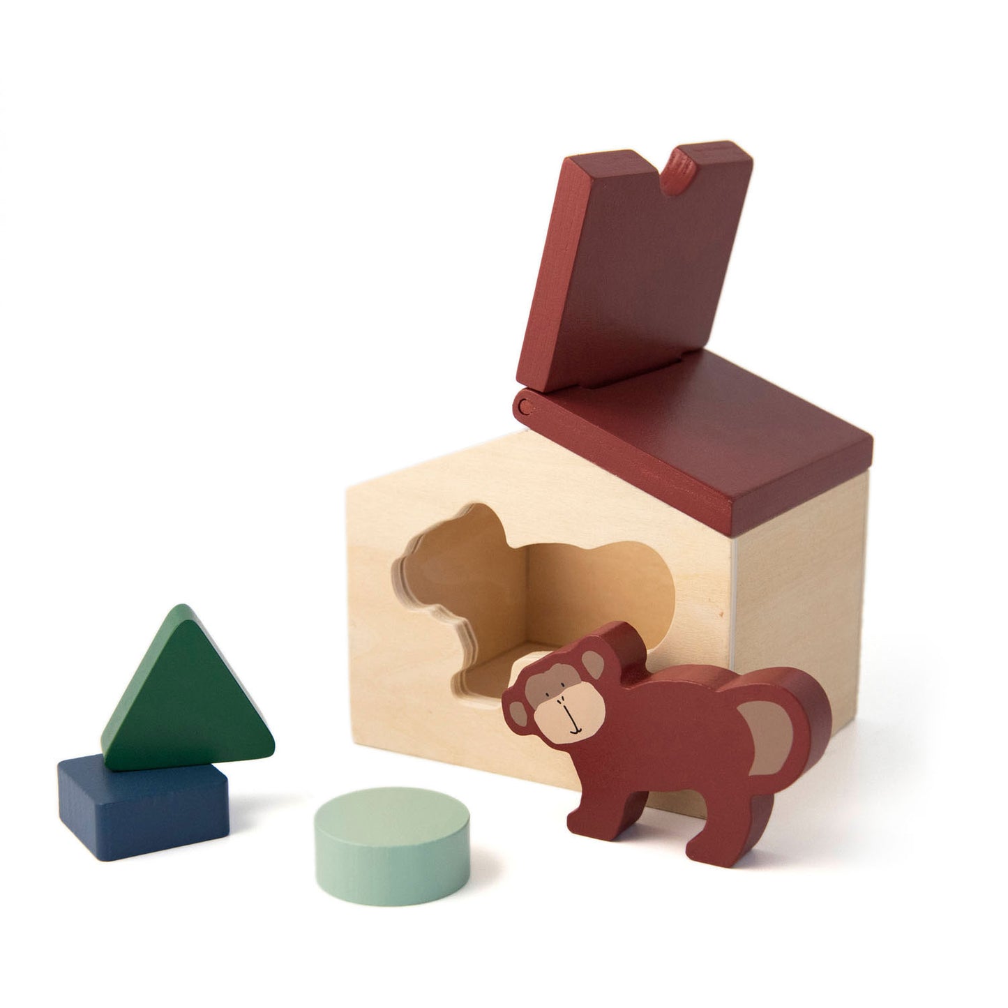 Trixie Wooden House avec des blocs M. Singe