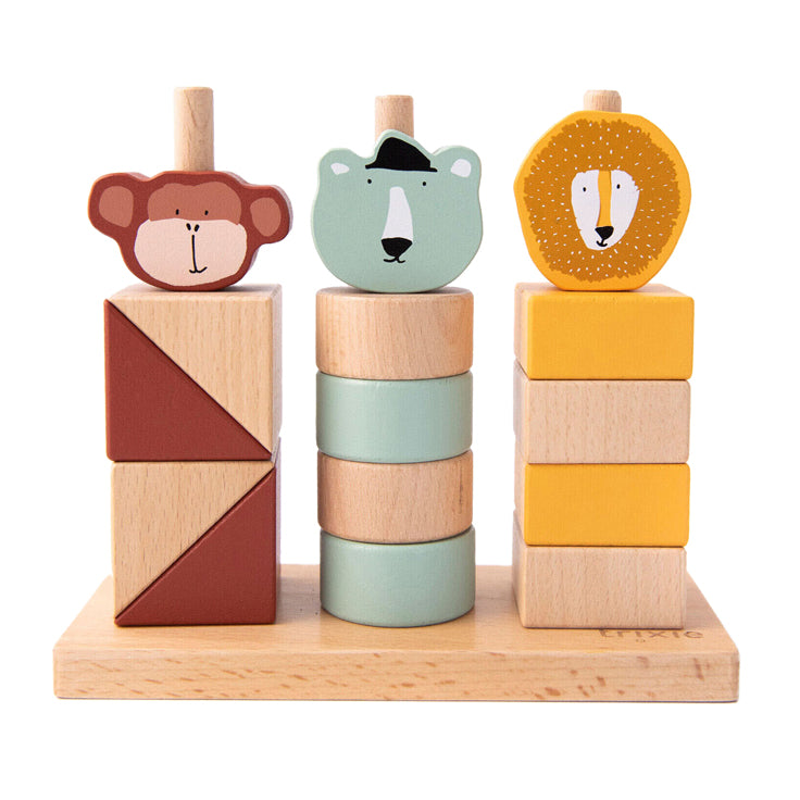 Trixie Wooden Animaux empilant des blocs, 15dlg.