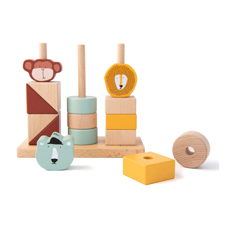 Trixie Wooden Animaux empilant des blocs, 15dlg.