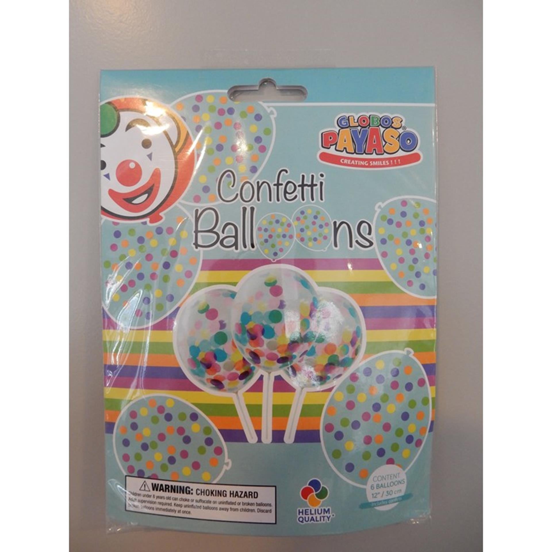 Ballon Confetti 6 pièces 30 cm