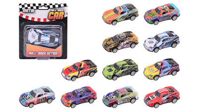 Métal de voiture de course sur carte blister