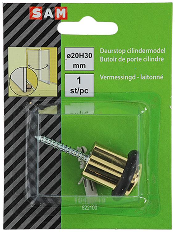 Mack 1047649 - cylindre d'arrêt de porte modèle laiton plaqué ø 20h30 mm 1 pièce pièce | 6 pièces