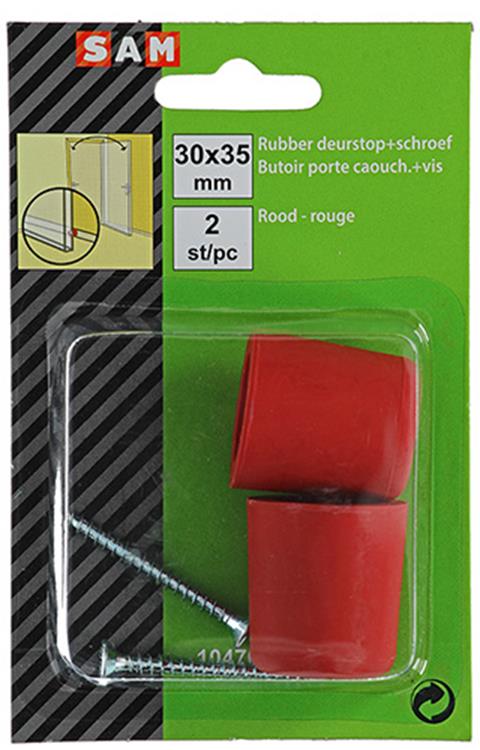 Mack 1047653 - butée de porte en caoutchouc + vis rouge 30 x 35 mm 2 pcs | 6 pièces