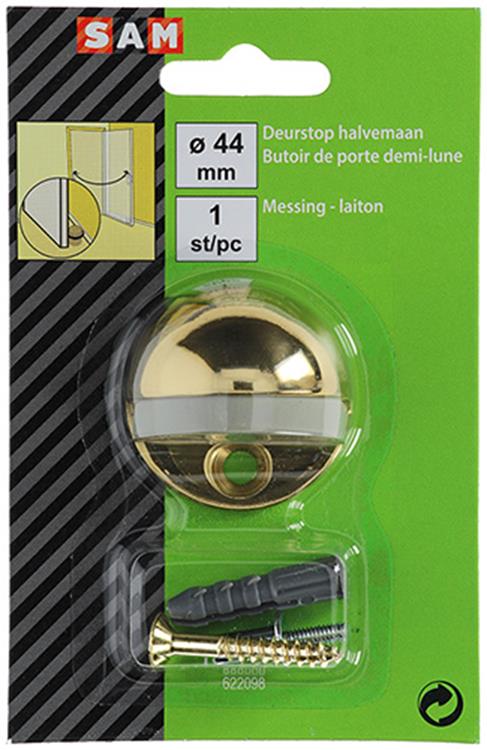 Mack 1047658 - butée de porte demi-lune laiton ø 44 mm 1 pièce pièce | 6 pièces