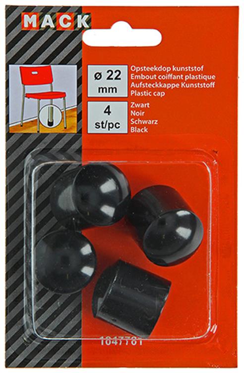 Mack 1047701 - bouchon en plastique noir ø 22 mm 4 pcs | 6 pièces