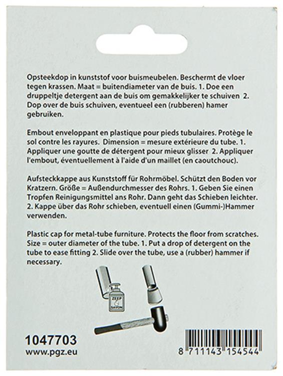 Mack 1047703 - support d'art en acier inoxydable noir ø 19 mm 4 pièces | 6 pièces